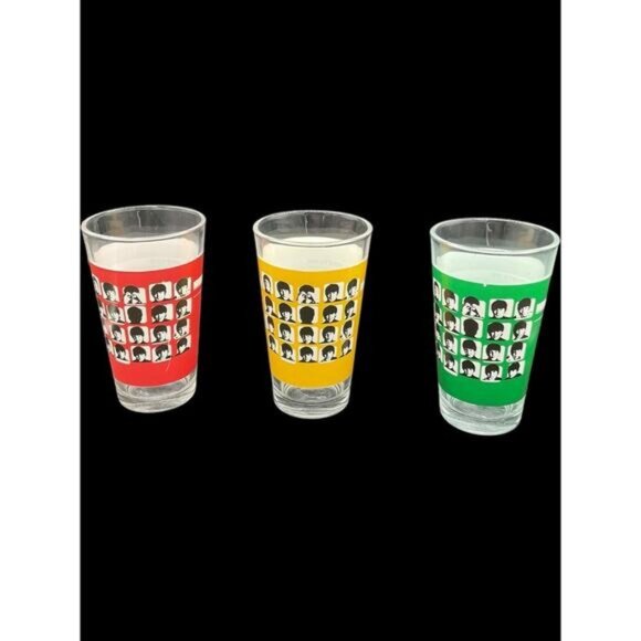 The Beatles Collectible A hard Day's Night 16 Ounce Drinking Glasses Cups - Picture 1 of 12